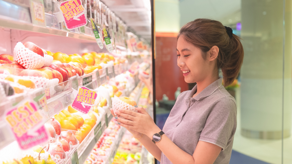 chinese consumer in a supermarket